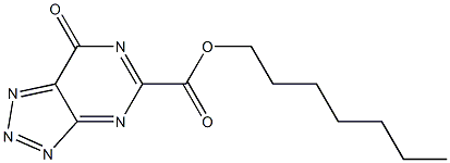 7-Oxo-7H-1,2,3-triazolo[4,5-d]pyrimidine-5-carboxylic acid heptyl ester Struktur