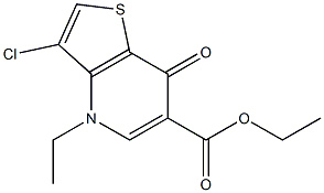 3-Chloro-4-ethyl-7-oxothieno[3,2-b]pyridine-6-carboxylic acid ethyl ester Struktur