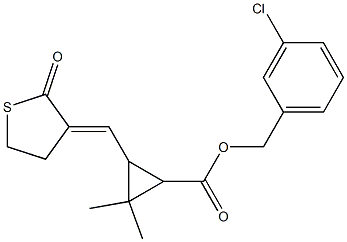 3-[[(3E)-2-Oxothiolan-3-ylidene]methyl]-2,2-dimethylcyclopropanecarboxylic acid 3-chlorobenzyl ester Struktur