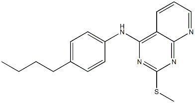 4-[4-Butylanilino]-2-(methylthio)pyrido[2,3-d]pyrimidine Struktur