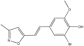 4-[(E)-2-(3-Methyl-5-isoxazolyl)ethenyl]-2-bromo-6-methoxyphenol Struktur