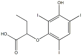 2-(3-Hydroxy-2,4,6-triiodophenoxy)butyric acid Struktur