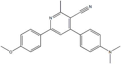 2-Methyl-4-(4-dimethylaminophenyl)-6-(4-methoxyphenyl)pyridine-3-carbonitrile Struktur