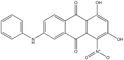 2-Anilino-5,7-dihydroxy-8-nitroanthraquinone Struktur