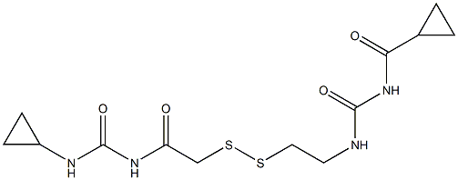 1-(Cyclopropylcarbonyl)-3-[2-[[(3-cyclopropylureido)carbonylmethyl]dithio]ethyl]urea Struktur