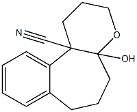 4a-Hydroxy-1,2,3,4a,5,6,7,11b-octahydrobenzo[3,4]cyclohepta[1,2-b]pyran-11b-carbonitrile Struktur