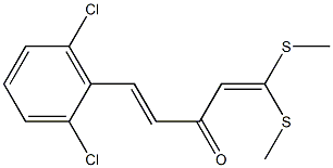 (E)-5-[2,6-Dichlorophenyl]-1,1-bis(methylthio)-1,4-pentadien-3-one Struktur