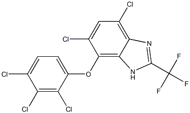 4,6-Dichloro-7-(2,3,4-trichlorophenoxy)-2-trifluoromethyl-1H-benzimidazole Struktur