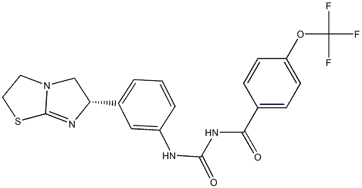 1-(4-Trifluoromethoxybenzoyl)-3-[3-[[(6S)-2,3,5,6-tetrahydroimidazo[2,1-b]thiazol]-6-yl]phenyl]urea Struktur