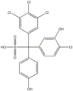 (4-Chloro-3-hydroxyphenyl)(3,4,5-trichlorophenyl)(4-hydroxyphenyl)methanesulfonic acid Struktur