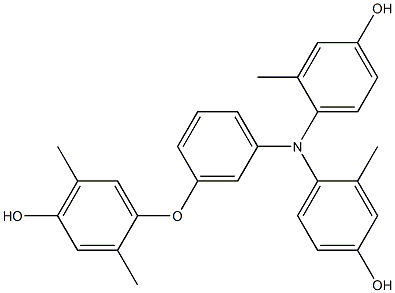 N,N-Bis(4-hydroxy-2-methylphenyl)-3-(4-hydroxy-2,5-dimethylphenoxy)benzenamine Struktur