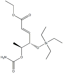 (4S,5S,E)-5-(Carbamoyloxy)-4-[(triethylsilyl)oxy]-2-hexenoic acid ethyl ester Struktur