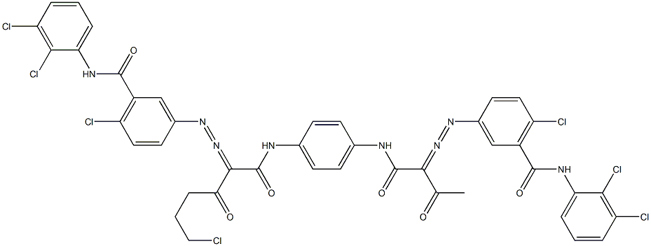 3,3'-[2-(2-Chloroethyl)-1,4-phenylenebis[iminocarbonyl(acetylmethylene)azo]]bis[N-(2,3-dichlorophenyl)-6-chlorobenzamide] Struktur