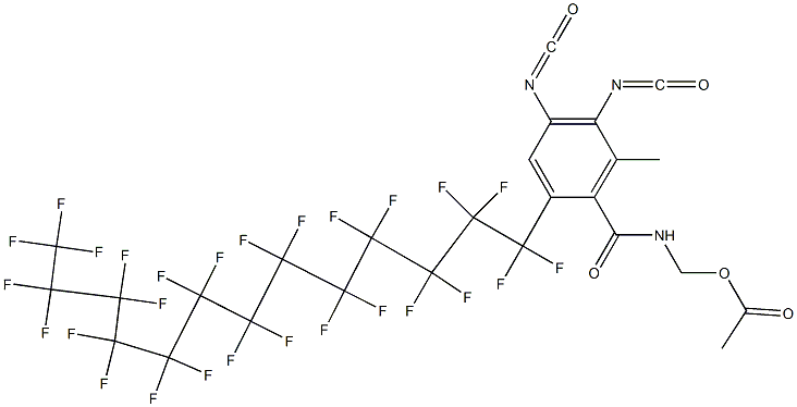 N-(Acetyloxymethyl)-2-(heptacosafluorotridecyl)-4,5-diisocyanato-6-methylbenzamide Struktur