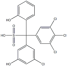 (3-Chloro-5-hydroxyphenyl)(3,4,5-trichlorophenyl)(2-hydroxyphenyl)methanesulfonic acid Struktur