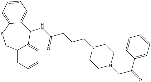 4-[4-(2-Oxo-2-phenylethyl)-1-piperazinyl]-N-[(6,11-dihydrodibenzo[b,e]thiepin)-11-yl]butyramide Struktur