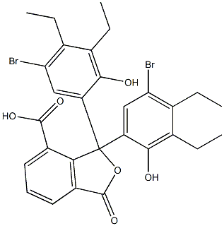 1,1-Bis(5-bromo-3,4-diethyl-2-hydroxyphenyl)-1,3-dihydro-3-oxoisobenzofuran-7-carboxylic acid Struktur