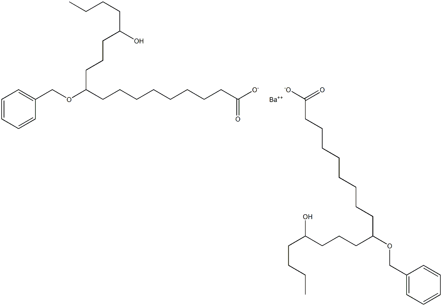 Bis(10-benzyloxy-14-hydroxystearic acid)barium salt Struktur