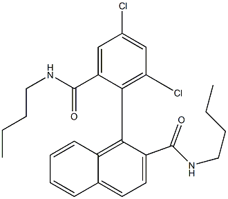 2-[2-(Butylcarbamoyl)naphthalen-1-yl]-3,5-dichloro-N-butylbenzamide Struktur