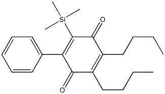 2,3-Dibutyl-5-phenyl-6-(trimethylsilyl)-2,5-cyclohexadiene-1,4-dione Struktur