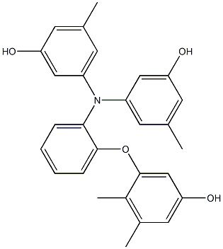 N,N-Bis(3-hydroxy-5-methylphenyl)-2-(5-hydroxy-2,3-dimethylphenoxy)benzenamine Struktur