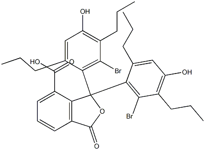 1,1-Bis(6-bromo-4-hydroxy-2,5-dipropylphenyl)-1,3-dihydro-3-oxoisobenzofuran-7-carboxylic acid Struktur