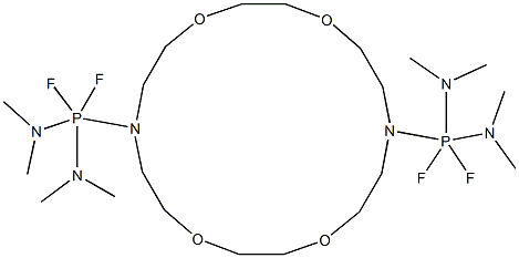 1,10-Bis[difluorobis(dimethylamino)phosphoranyl]-1,10-diaza-4,7,13,16-tetraoxacyclooctadecane Struktur