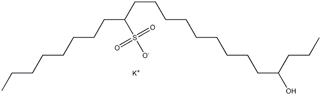 19-Hydroxydocosane-9-sulfonic acid potassium salt Struktur