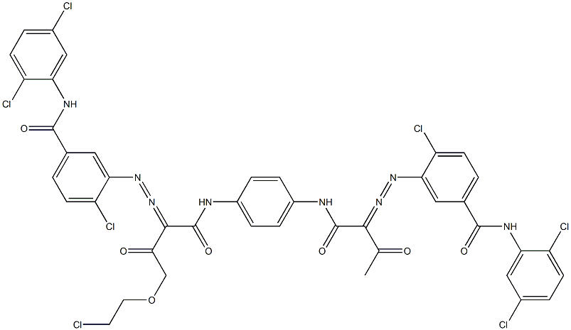 3,3'-[2-[(2-Chloroethyl)oxy]-1,4-phenylenebis[iminocarbonyl(acetylmethylene)azo]]bis[N-(2,5-dichlorophenyl)-4-chlorobenzamide] Struktur