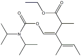 (3E,4E)-3-[[(Diisopropylamino)carbonyloxy]methylene]-2,4-dimethyl-4-hexenoic acid ethyl ester Struktur