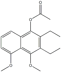 1-Acetoxy-2-ethyl-3-ethyl-4-methoxy-5-methoxynaphthalene Struktur