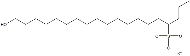 19-Hydroxynonadecane-4-sulfonic acid potassium salt Struktur