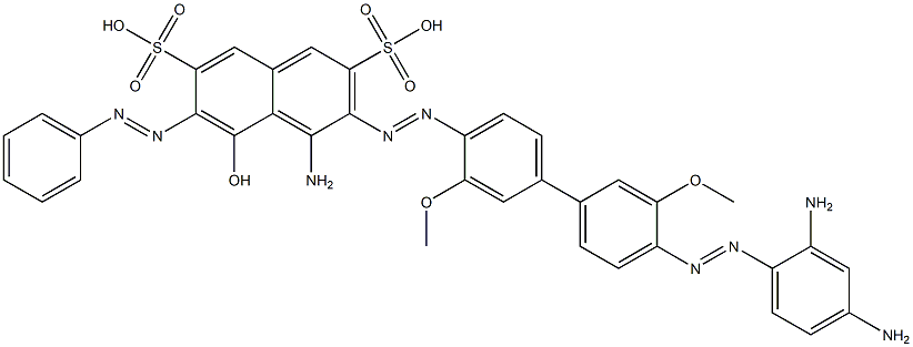 4-Amino-3-[[4'-[(2,4-diaminophenyl)azo]-3,3'-dimethoxy[1,1'-biphenyl]-4-yl]azo]-5-hydroxy-6-(phenylazo)-2,7-naphthalenedisulfonic acid Struktur