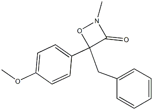 4-Benzyl-2-methyl-4-(4-methoxyphenyl)-1,2-oxazetidin-3-one Struktur