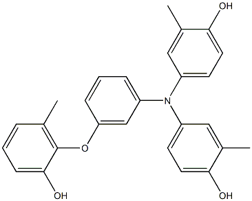 N,N-Bis(4-hydroxy-3-methylphenyl)-3-(2-hydroxy-6-methylphenoxy)benzenamine Struktur