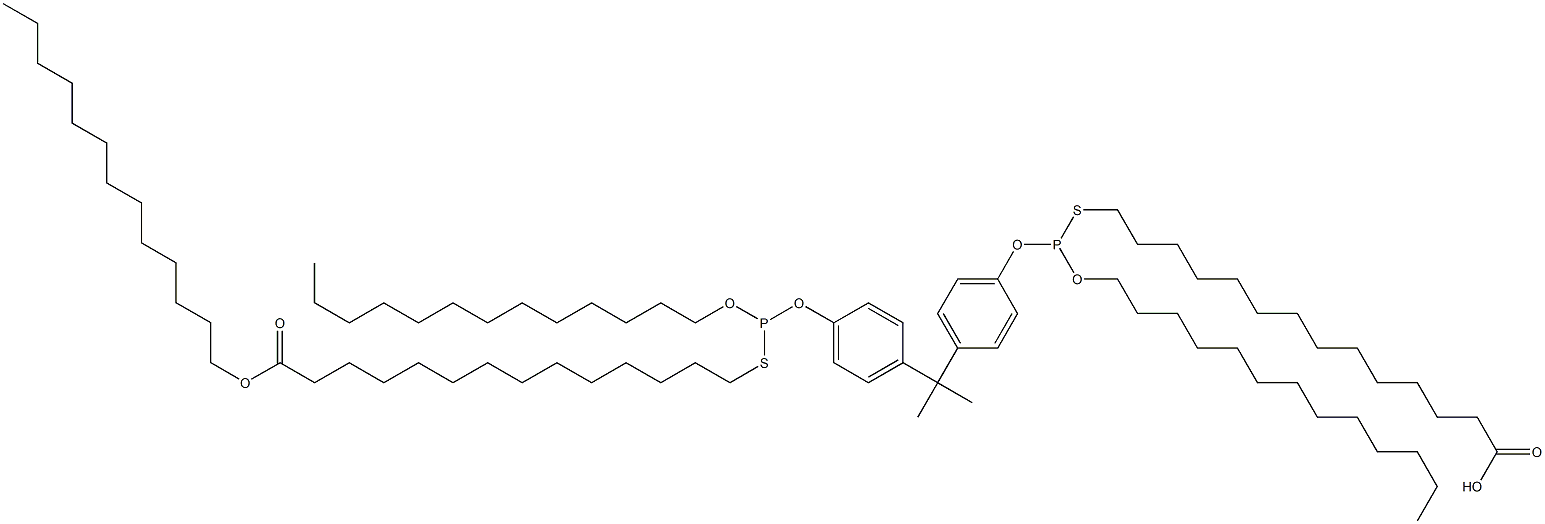 14,14'-[[Isopropylidenebis(4,1-phenyleneoxy)]bis[(tridecyloxy)phosphinediylthio]]bis(tetradecanoic acid tridecyl) ester Struktur