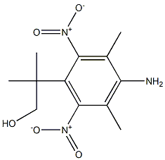 2-Amino-5-(1,1-dimethyl-2-hydroxyethyl)-4,6-dinitro-m-xylene Struktur