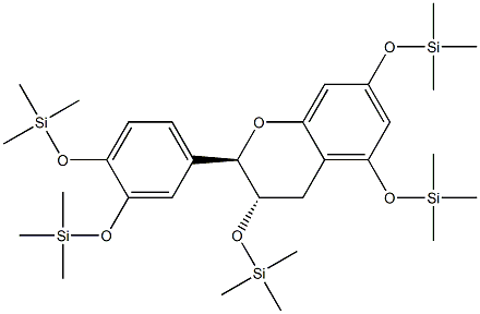 (2R,3S)-2-[3,4-Bis[(trimethylsilyl)oxy]phenyl]-3,5,7-tris[(trimethylsilyl)oxy]-3,4-dihydro-2H-1-benzopyran Struktur