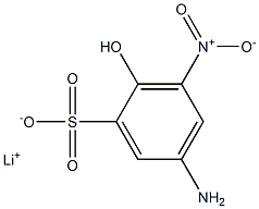 5-Amino-2-hydroxy-3-nitrobenzenesulfonic acid lithium salt Struktur