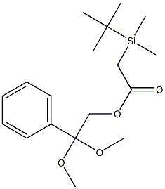 (tert-Butyldimethylsilyl)acetic acid 2,2-dimethoxy-2-phenylethyl ester Struktur