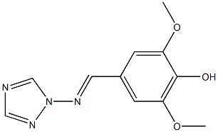 1-(4-Hydroxy-3,5-dimethoxybenzylidene)amino-1H-1,2,4-triazole Struktur