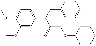 3-(3,4-Dimethoxyphenyl)-4-phenyl-1-(tetrahydro-2H-pyran-2-yloxy)-2-butanone Struktur