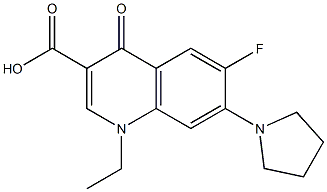 1,4-Dihydro-1-ethyl-6-fluoro-7-(pyrrolidin-1-yl)-4-oxoquinoline-3-carboxylic acid Struktur