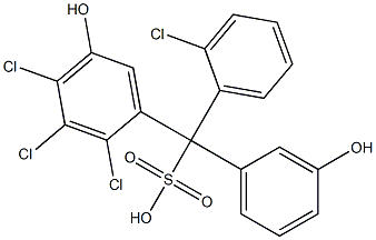 (2-Chlorophenyl)(2,3,4-trichloro-5-hydroxyphenyl)(3-hydroxyphenyl)methanesulfonic acid Struktur