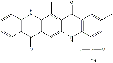 5,7,12,14-Tetrahydro-2,13-dimethyl-7,14-dioxoquino[2,3-b]acridine-4-sulfonic acid Struktur