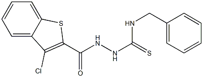 3-Chloro-N'-[benzylthiocarbamoyl]benzo[b]thiophene-2-carbohydrazide Struktur