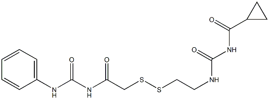 1-(Cyclopropylcarbonyl)-3-[2-[[(3-phenylureido)carbonylmethyl]dithio]ethyl]urea Struktur