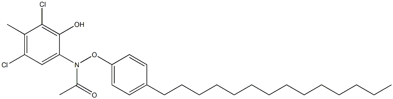 2-(4-Tetradecylphenoxyacetylamino)-4,6-dichloro-5-methylphenol Struktur