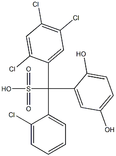 (2-Chlorophenyl)(2,4,5-trichlorophenyl)(2,5-dihydroxyphenyl)methanesulfonic acid Struktur