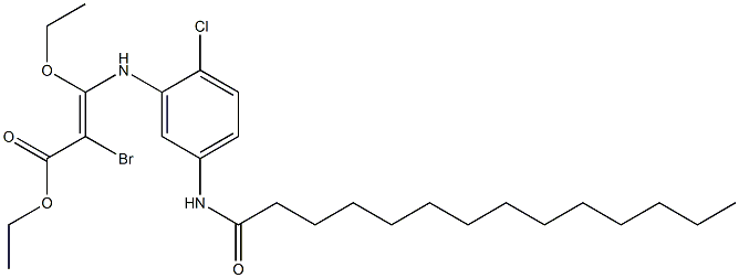 3-Ethoxy-3-[2-chloro-5-(1-oxotetradecylamino)phenylamino]-2-bromoacrylic acid ethyl ester Struktur